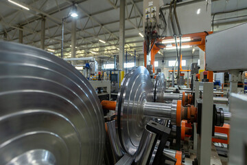 sheet metal cutting shop, industrial metal processing general view, close-up