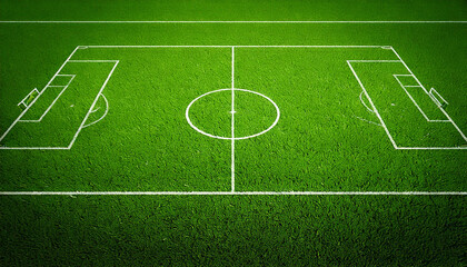 Obraz premium Generated image soccer field, top view, use for wallpaper background; copy space or add text