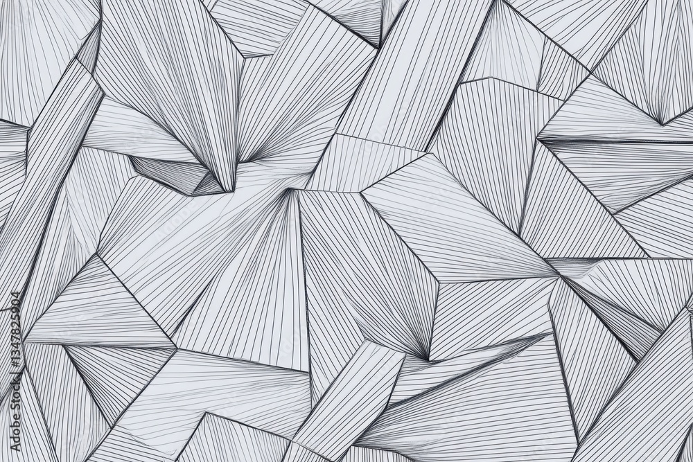 Poster background with gray lines in the form of triangles and stripes on a white background minimalistic g