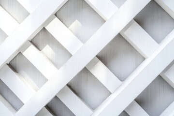 Fototapeta premium White background, white lines, gray color, geometric pattern, simple lines, light and shadow effects, abstract shapes, three-dimensional effect, geometric design Generative AI