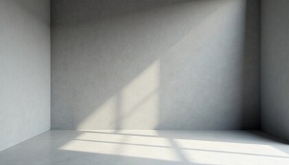 Minimalist studio with empty grey walls and floor, perfect for showcasing product display or interior design elements, product showcase, grey