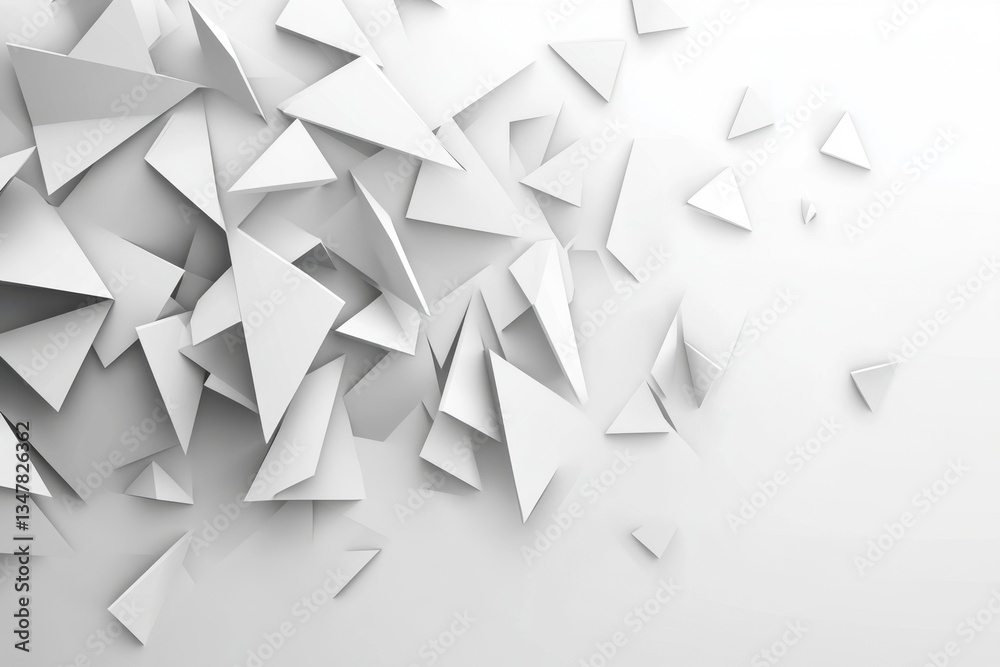 Poster background with gray lines and shapes in the form of triangular elements for design, on a white back