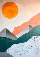 Minimalist Boho Landscape - Abstract Nature Art