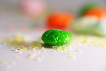 Close up texture of crushed candy rainbow
