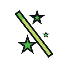 Obraz premium Isolated green wizard wand magic icon