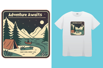 Camping t-shirt design, I'd Rather Be Camping With My Dog