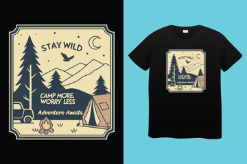 Camping t-shirt design, I'd Rather Be Camping With My Dog