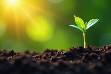 Seedlings stretch towards sunlight, leaves unfurl, nature, seedling