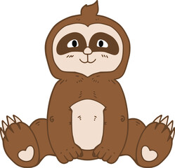 Zoo Sloth Illustration