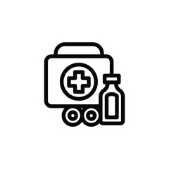 Medical Emergency: First Aid Kit and Vial Icon