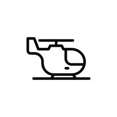 Helicopter Simple Line Icon Illustration Isolated on White Background