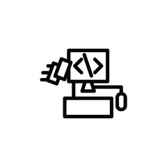 Computer Coding Icon with Html Tags Symbolizing Software Development Work