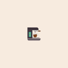 Fototapeta premium Coffee machine icon flat vector design. 