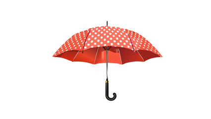 Playful Polka Dot Umbrella on Transparent Background