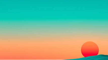 Vibrant sunset over teal water