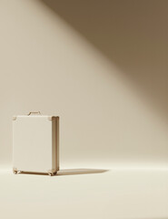 suitcase on minimalistic background