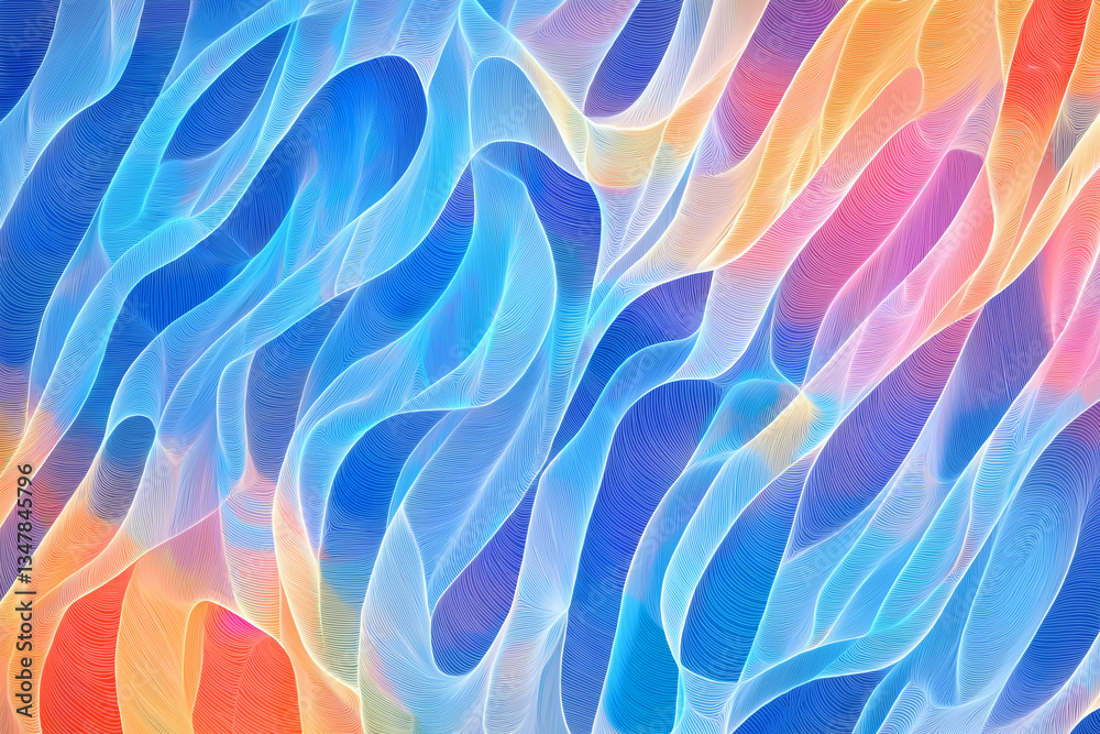 Aufkleber Colorful abstract background with flowing lines creating a dynamic and modern design