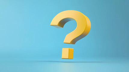 Yellow question mark on blue background