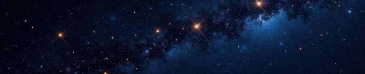 Fototapeta premium Starry night sky with sparkling celestial bodies on black background, space, constellations, astronomical objects