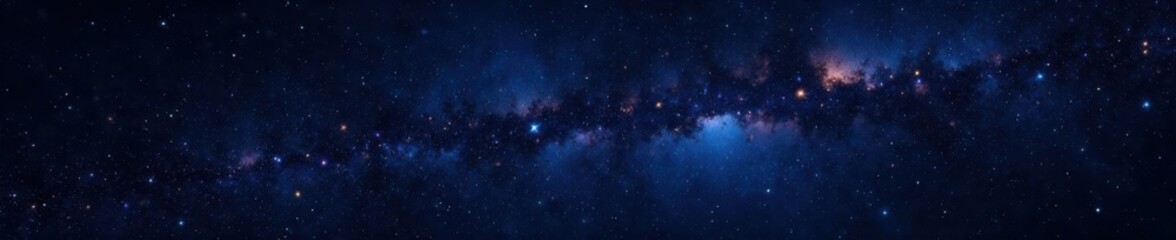 Naklejka premium Starry night sky with sparkling celestial bodies on black background, cosmos, astronomical objects