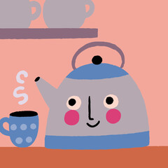 teapot and cup