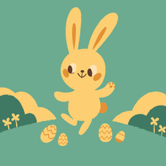 easter bunny with easter eggs