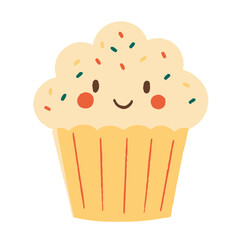 cupcake with icing and sprinkles