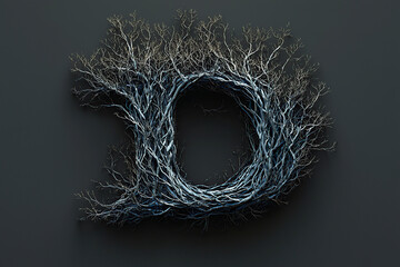 Naklejka premium mystical, forest, alphabet, font, typography, enchanted, magical, fantasy, mysterious, dark, eerie, gothic, fantasy font, glowing, foggy, shadowy, runes, symbols, ancient, legendary, fantasy world, de