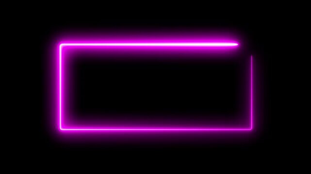 Abstract neon rectangle frame animation screen looping. Neon background. 4K Retro neon green template soft color background. Animation video.