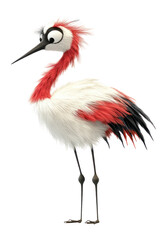 Obraz premium PNG Furry crane illustration funny bird.
