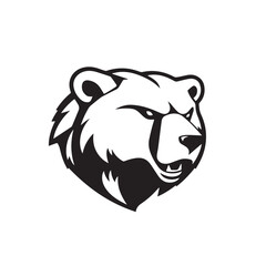 Bear head silhouette on white background. Bear logo design. Bear silhouette. Vector illustration.