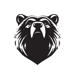 Bear head silhouette on white background. Bear logo design. Bear silhouette. Vector illustration.
