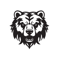 Bear head silhouette on white background. Bear logo design. Bear silhouette. Vector illustration.