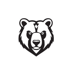 Bear head silhouette on white background. Bear logo design. Bear silhouette. Vector illustration.
