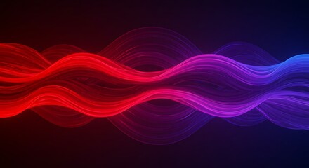 Vibrant Waveforms Neon Glow Abstract Background 4K Digital Art Wallpaper