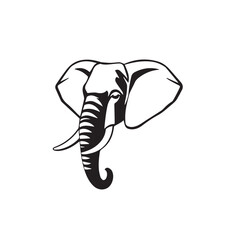 Elephant head silhouette. Elephant icon and logo design. Vector graphic elephant. 
