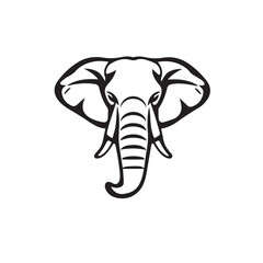 Elephant head silhouette. Elephant icon and logo design. Vector graphic elephant. 