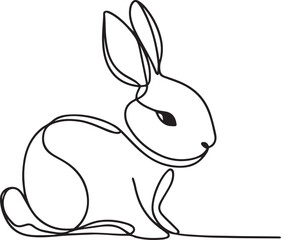 Easter Bunny Line Art black Vector