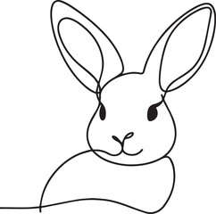 Easter Bunny Line Art black Vector