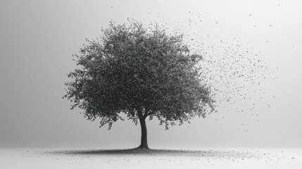 Solitary Tree in Monochromatic Landscape: A Study of Ephemerality