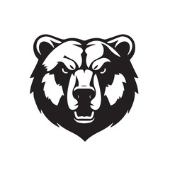 Bear head silhouette on white background. Bear logo design. Bear silhouette. Vector illustration.