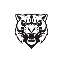 Tiger head silhouette. Tiger logo design. Tiger head isolated on white background. Vector illustration.