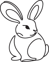 Easter Bunny Line Art black Vector