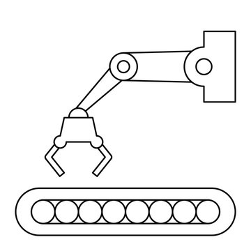 robotic arm picking up objects clip art preview