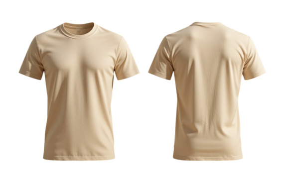 T shirt apparel clothing fashion garment mockup style tee template wear design casual cotton short sleeve front back transparent background