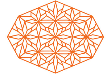 Geometric pattern with sharp, angular lines forming an abstract design in orange over a white background, perfect for modern decor, Pattern Background