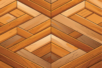 Geometric wood parquet flooring pattern, showcasing detailed and intricate design, ideal for high end interior design and stylish home decor