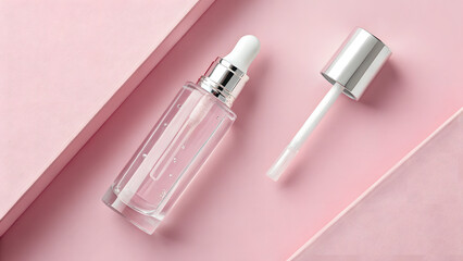 Naklejka premium nail polish on a pink background