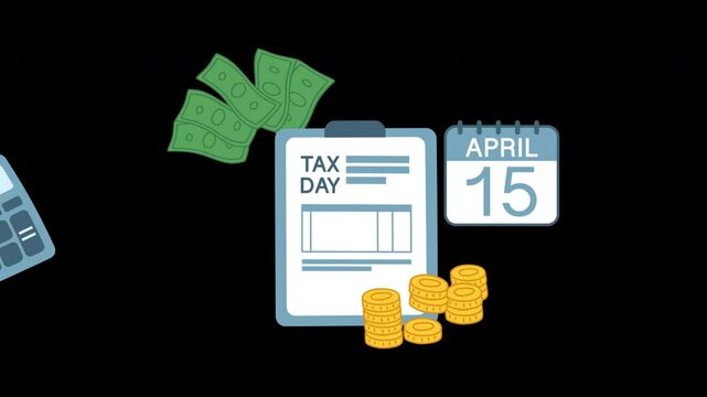 Calendar with the word tax day illustration