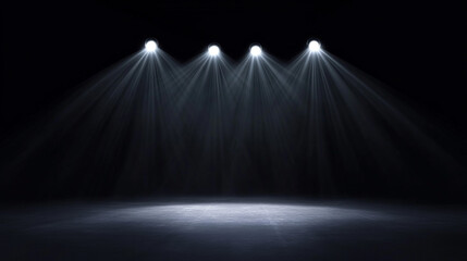 Dark Stage with Dim White Spotlights